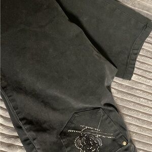 LV Black Embellished Pants